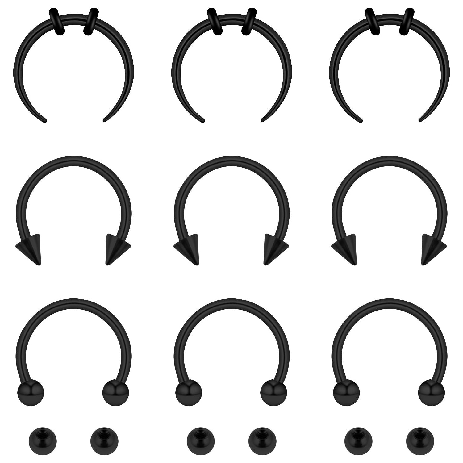 15pcs Set Anillos de nariz de  - Body Jewelry Replacement Ball reseña y precio