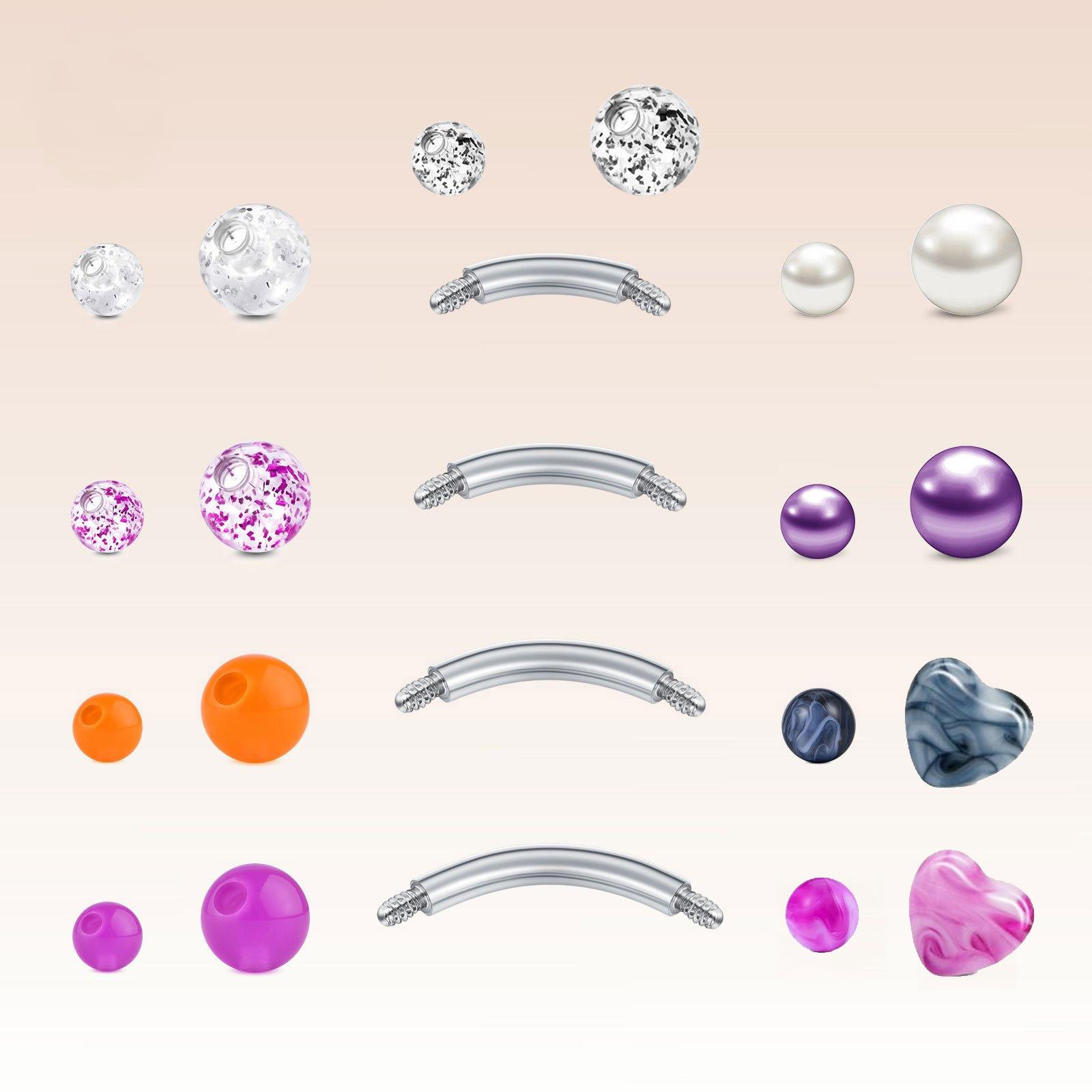 22pcs 14G de acero inoxidable  - Body Jewelry Replacement Ball reseña y precio